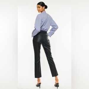 NWOT KanCan Faux Leather Cropped Straight Leg